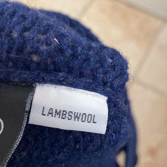 Mens sweater vest Sz XL Lambswool zip up zip down. Unisex Navy blue Vintage warm - Picture 6 of 10